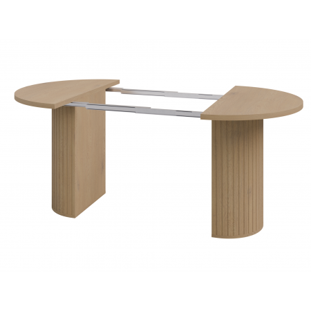 Stół okrągły rozkładany 100 cm dąb cremona frezowana podstawa OLIVO